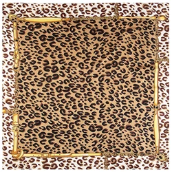 130cm European Luxury Classic Leopard Chain Women's Twill Fashion Decoration Shawl Sunscreen Silk Scarf Large Square Towel Scarf