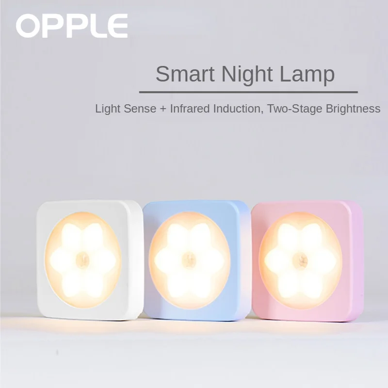 OPPLE Floral Smart Night Lamp, Sensor de Movimento, Magnético, Mini Roupeiro Portátil, Luz LED, Anime Decoração para Casa e Quarto Setup