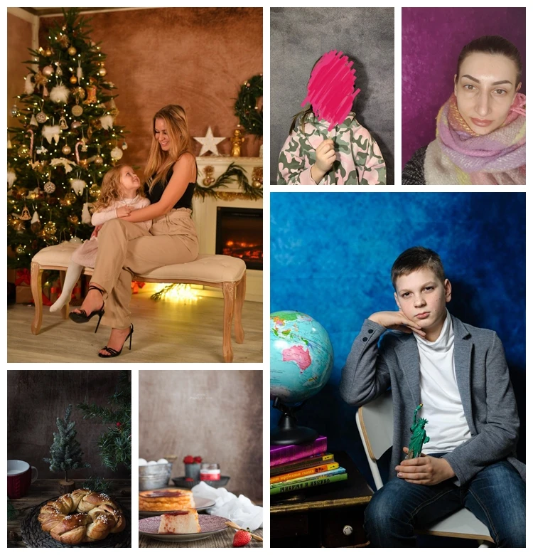 写真撮影用のレトロなビニールの背景,グランジグラデーション,無地,赤ちゃんの肖像画,写真スタジオ用