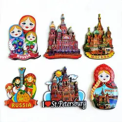 St. Petersburg, Russian Set Of Doll Wooden 3D Fridge Magnets Tourism Souvenirs Refrigerator Magnetic Stickers Home Decortion