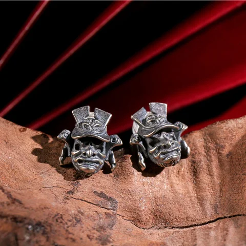 Retro Punk Style Viking Warrior Skull Stud Earrings Skull Cross Earrings for Men Women Gothic Earrings Biker Earrings Party Gift