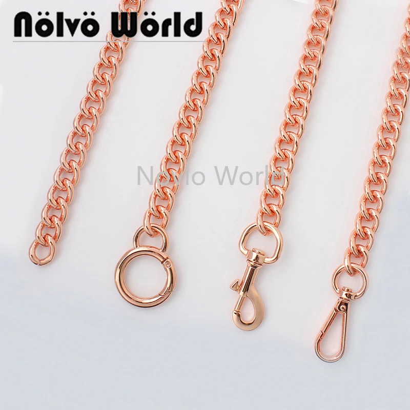 Rose Gold 60-120cm 13mm Rolled Light Weight Alumium Chain Rose Gold Metal Chain For Handbags Crossbody Bags