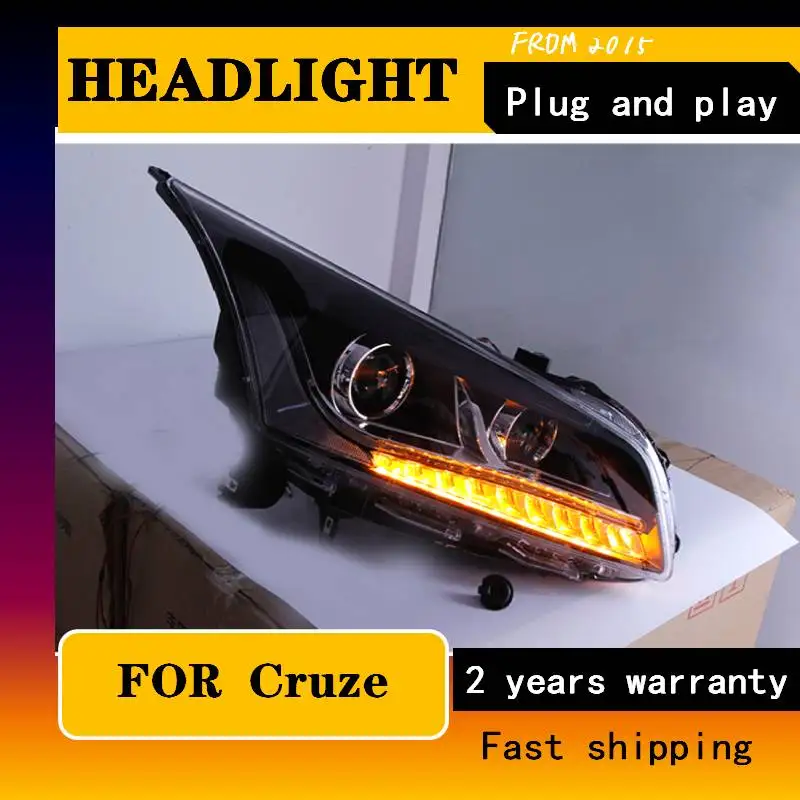 

For Chevrolet Cruze Headlights 2015 LED Headlight DRL Lens Double Beam H7 HID Xenon Car Accessories