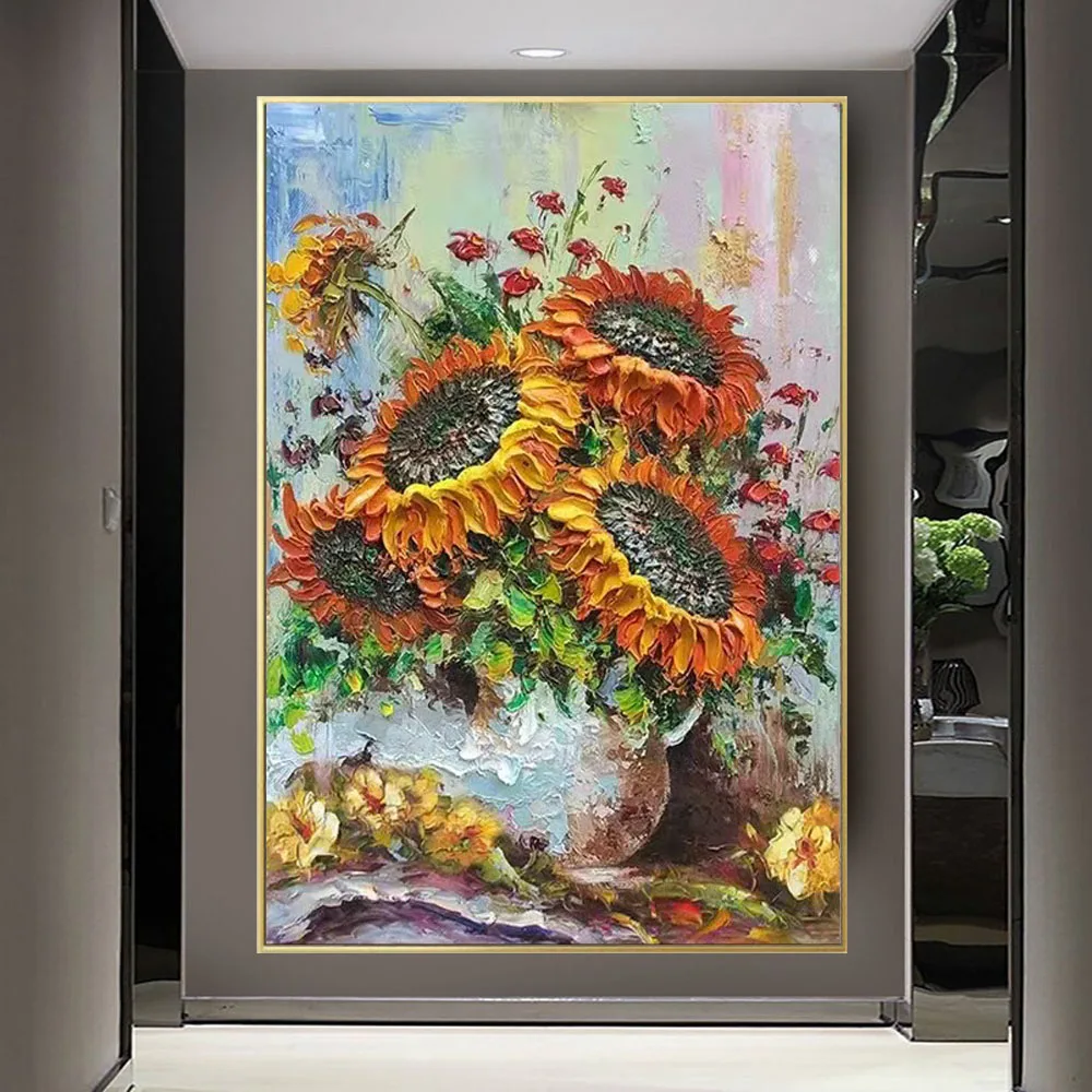 

Famous Van Gogh Works Plant Flowers Sunflower Canvas Painting Abstract Hand-Painted Oil Paintings Decor Living Room Home Art