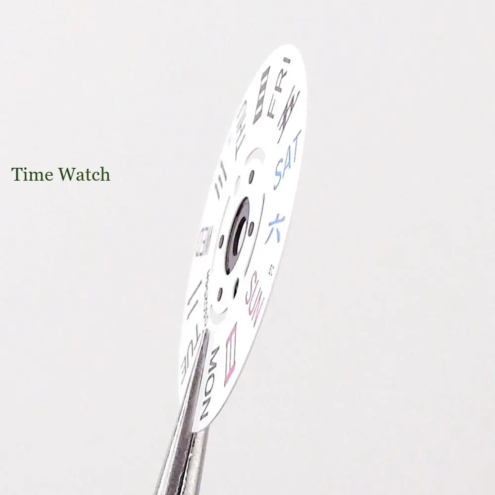 For NH36 Movement Calendar Wheel Week Day Display For 3 o'clock Crown White Color