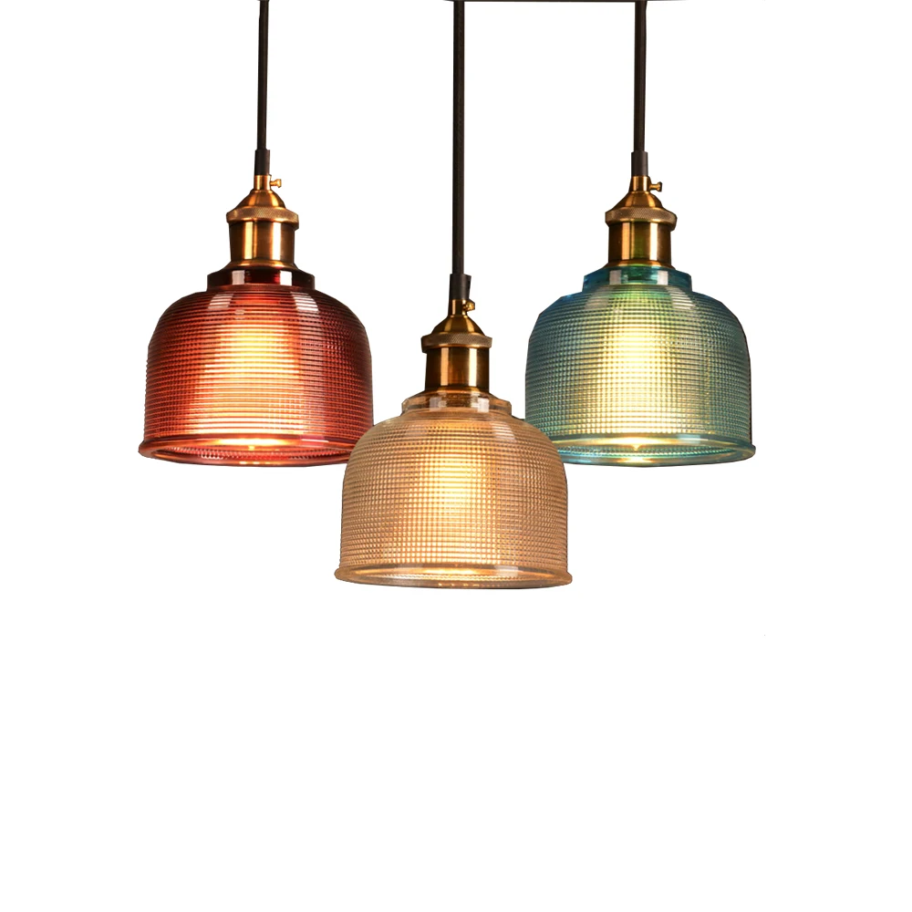 

5 Colours Vintage glass Pendant Lights Retro Pendant Lamps With Edison Bulbs 110V/220V Hanglamp Lamparas Colgantes Lustre Lights