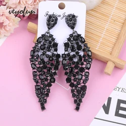 Veyofun Hollow out Rhinestone Dangle Earrings Luxury ZA Drop Earrings For Woman Fashion Jewelry New