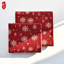 Christmas scarf child snowflake pure cotton shawl winter red knitting warm cute parent-child long scarves gift for boy girl kids