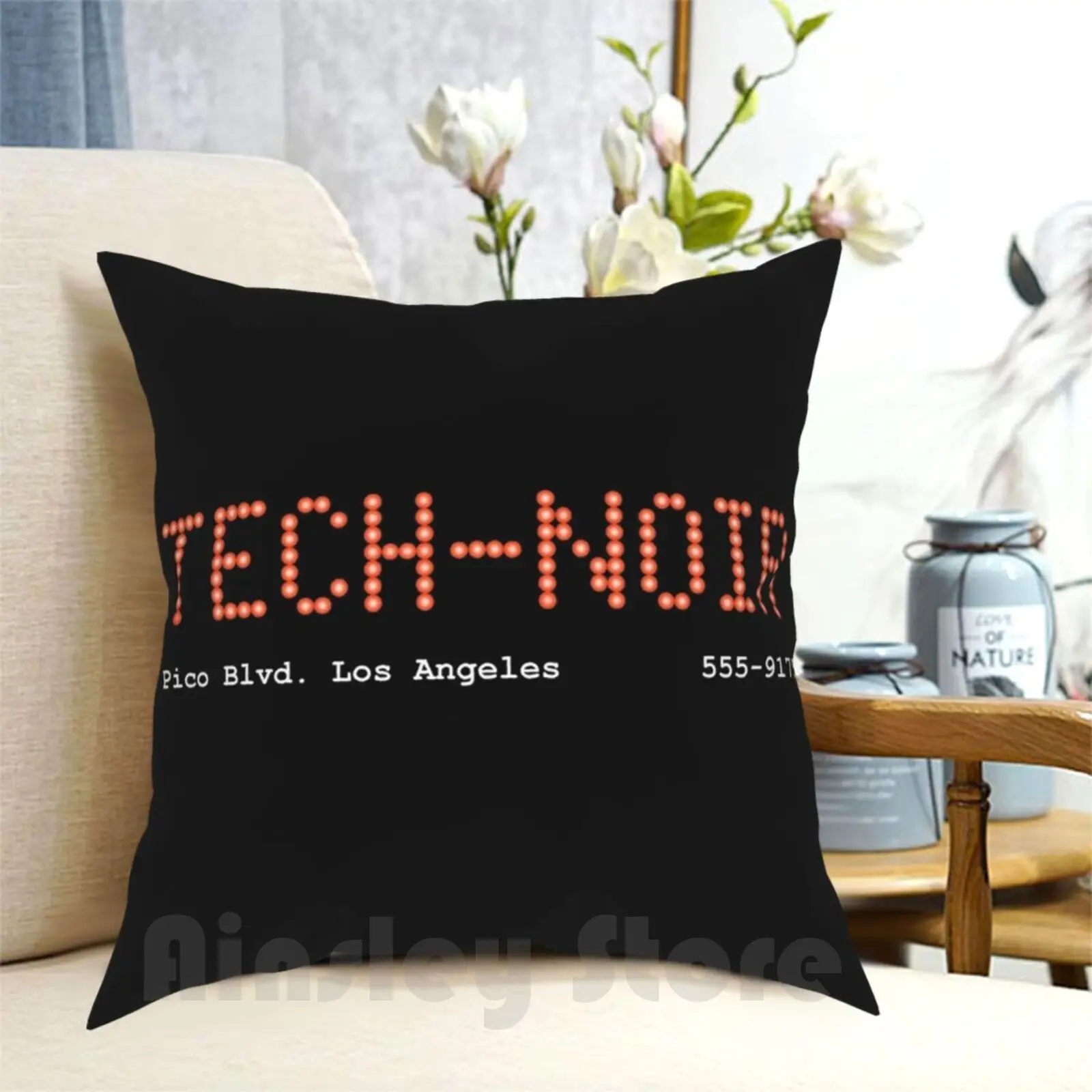 Tech Pillow Case Printed Home Soft DIY Pillow cover Tech Technoir Retro Club Nightclub Los Angeles Sarah Connor Terminator