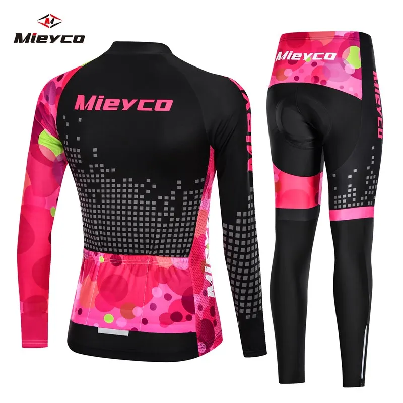 Mulher conjunto de roupas de ciclismo primavera outono longo jérsei ropa deportiva mujer bmx terno mtb bicicleta equipamento roupas femininas