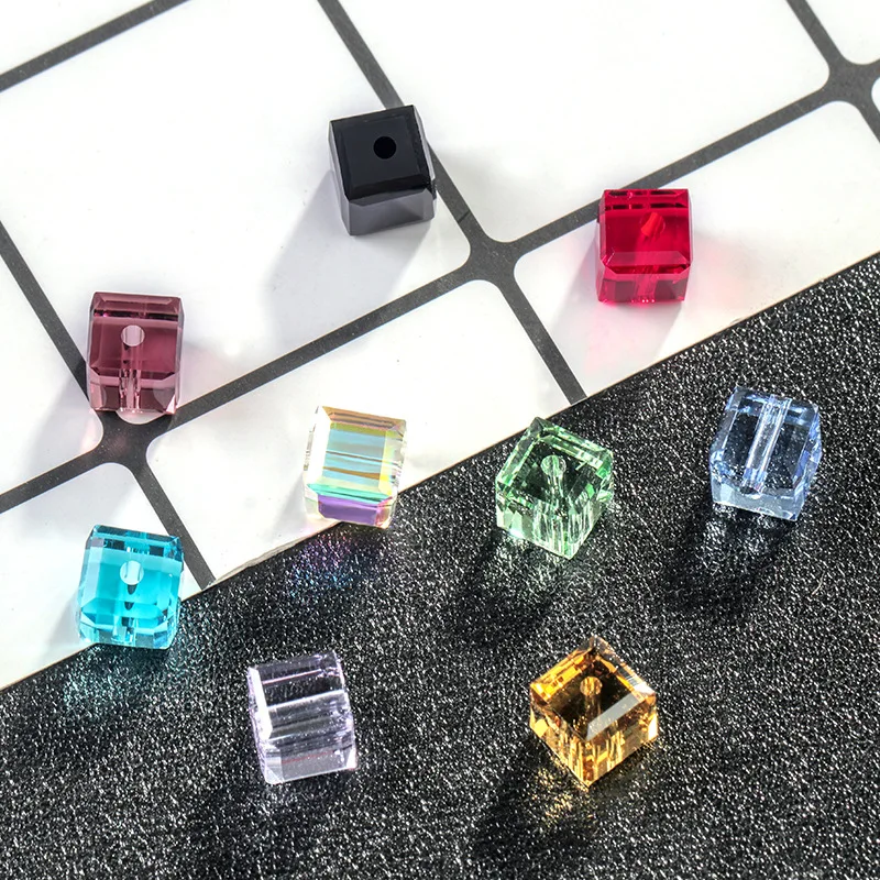 New Style!! 4mm/6mm/8mm High-grade K9 Glass Cube Rhinestones Sew on Stones DIY Jewelry Accessory