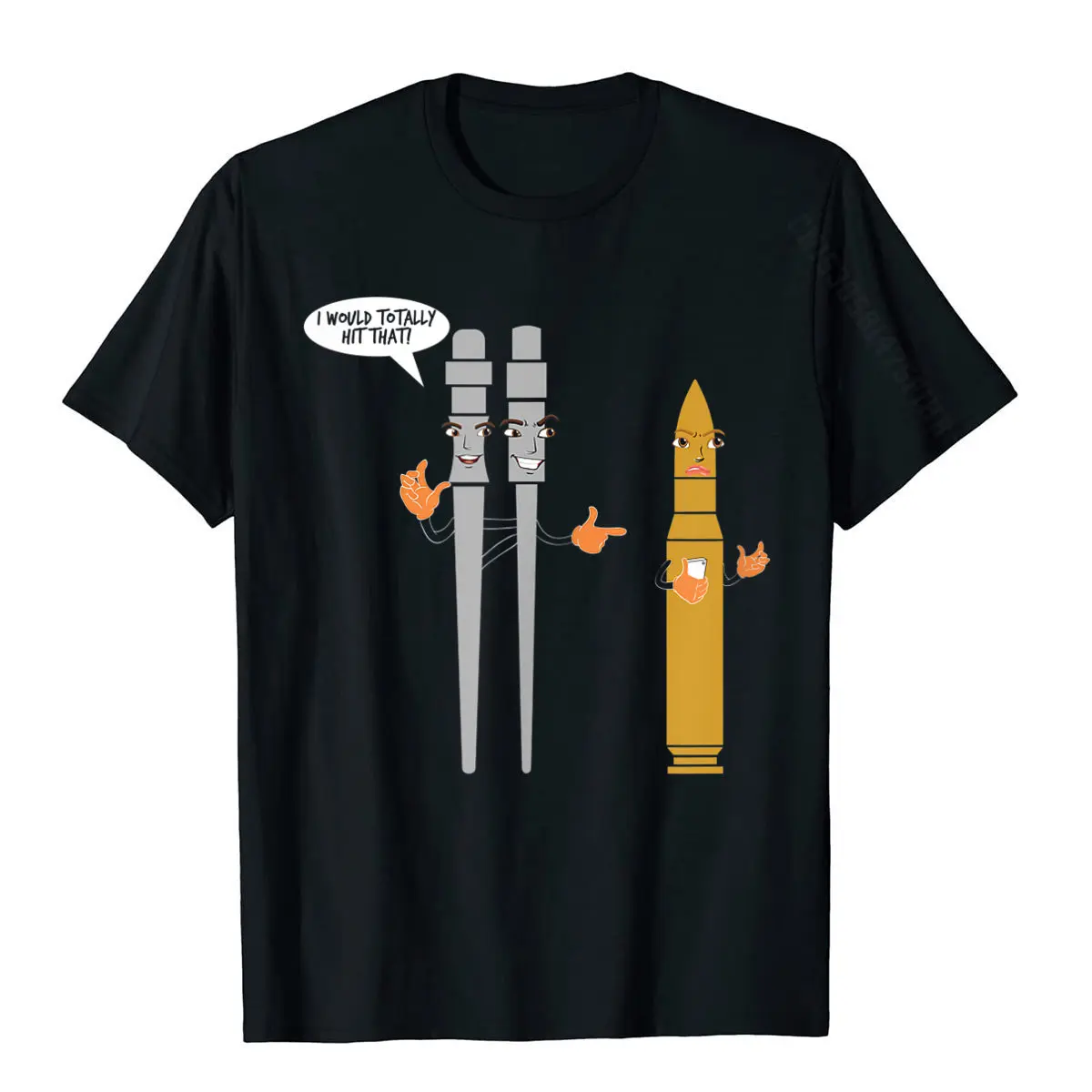 I\'d Hit That Funny Firing Pin Ammo Primer Pro Gun Mens Shirt T-Shirt Cotton Tees For Men Geek Top T-Shirts Street On Sale