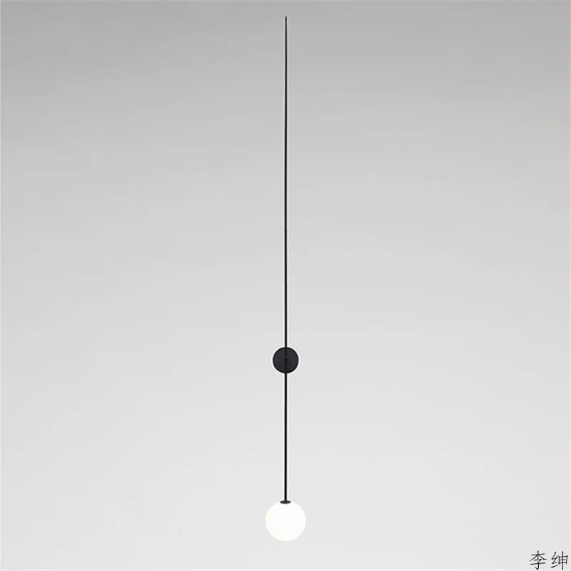 Imagem -03 - Linha de Decoração Lâmpada de Parede Industrial Nordic Minimalismo Pós-moderno Bola de Vidro Levou Luminárias de Parede do Banheiro Espelho de Cabeceira Lightsr