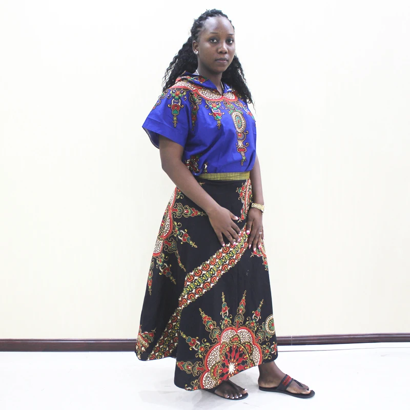 African Fashion Dicetak Dashiki Rok Wanita Vintage Perban Rok