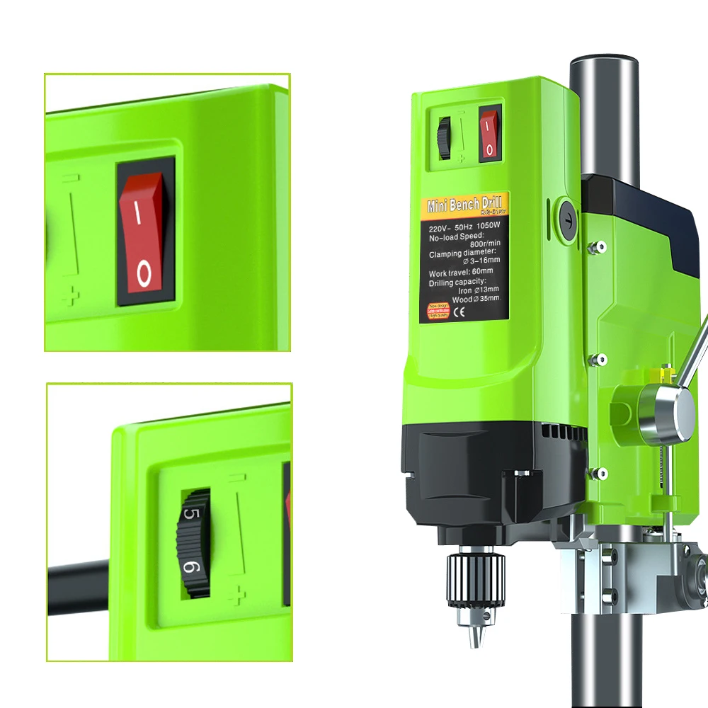 ALLSOME Mini Bench Drill Bench Drilling Machine Variable Speed Drilling Chuck 1-16mm For DIY Wood Metal Electric Tools