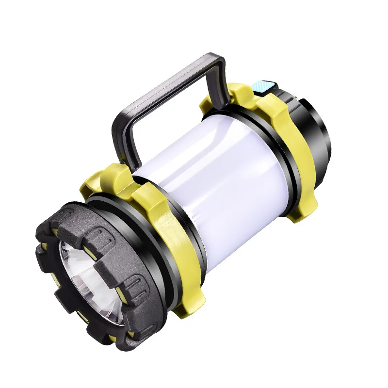 XM-L T6 USB Rechargeable COB Camping Led Flashlight Color Light Built in Battery Torch for Emergency Powerbank White Red Lantern