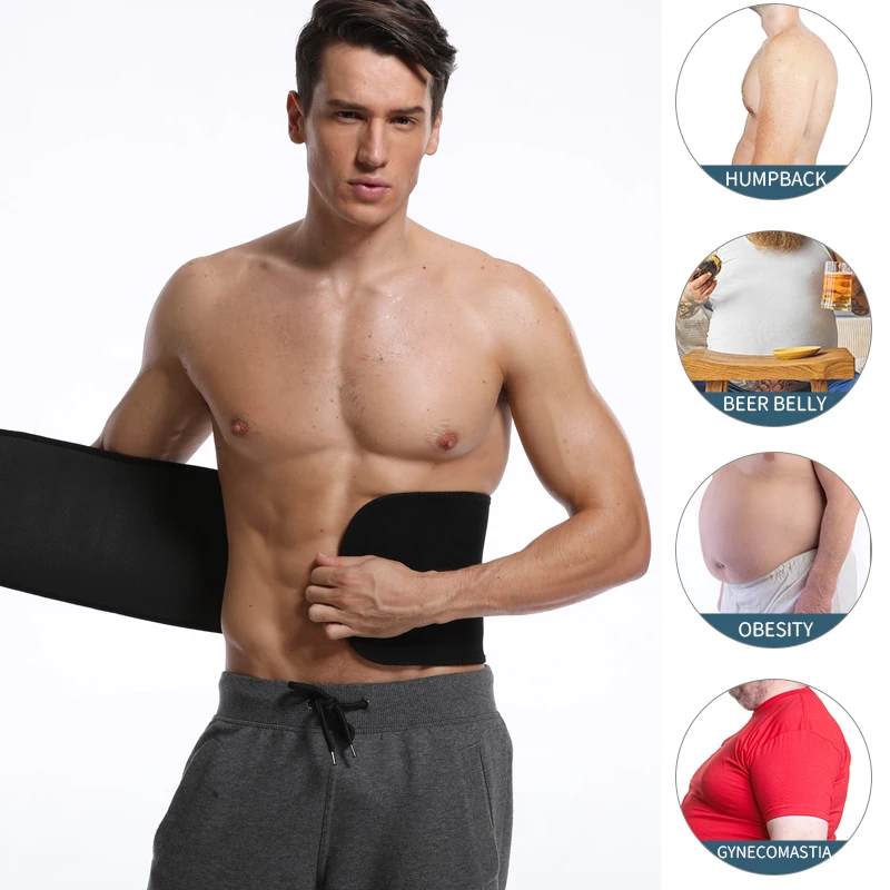 Men Waist Trainer Belly Shapers Slimming Belt Abdominal Promote Sweat Body Shaper Weight Loss Shapewear Trimmer Girdle Shapewear