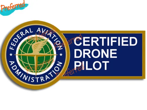 American Vinyl Round FAA Certified Remote Pilot Sticker (Logo Drone Federal Aviation Certification)