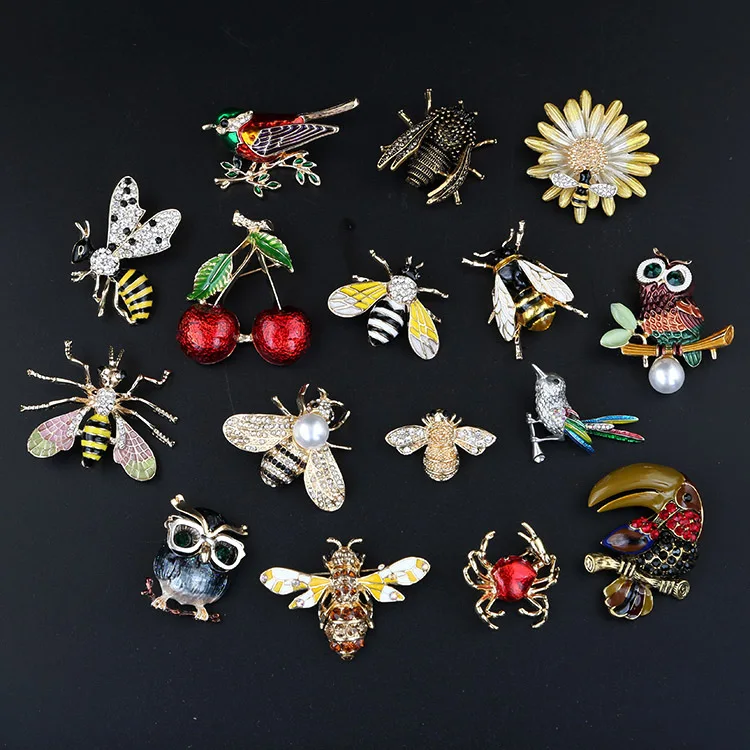 

Fashion Color Bee Animal Brooch Accessories Pin Cute Insect Metal Collar Pin Brooches