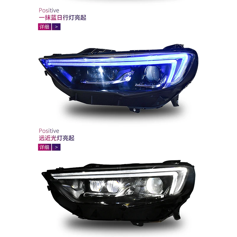 2 pcs Headlights for Opel Buick Regal LED Headlight 2017-2019 Head Lamp DRL Signal Projector Lens Automotive car Accessories