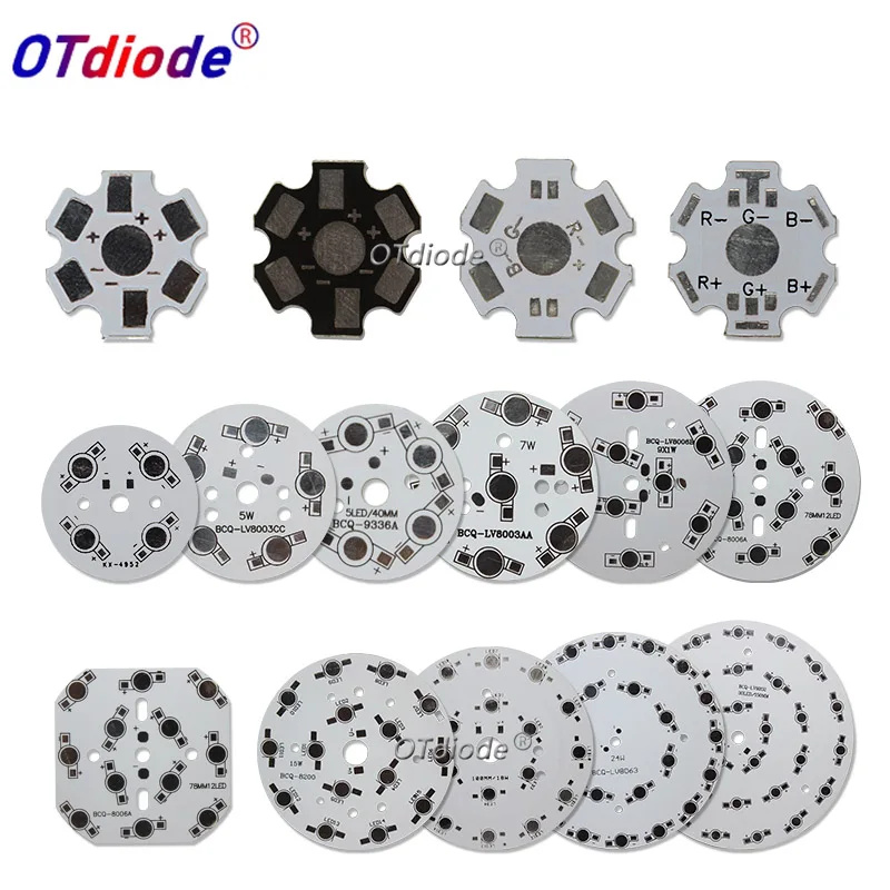 10pcs 1W-36W Round Aluminum Base Plate High power Heat Sink PCB Board 1W 3W 4W 5W 7W 9W 12W 15W 18W 21W 24W 30W 36W For LED DIY