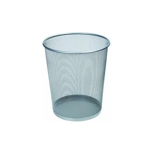 Meshed Gray Garbage Bucket Office Trash Cans Metal Garbage Bucket