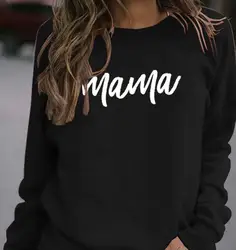 Women Hoodie Mama Letter Printed Hoodies Women Fleece Long Sleeve O Neck Loose Sweatshirt Girls Women Hoodie Pullovers Winter