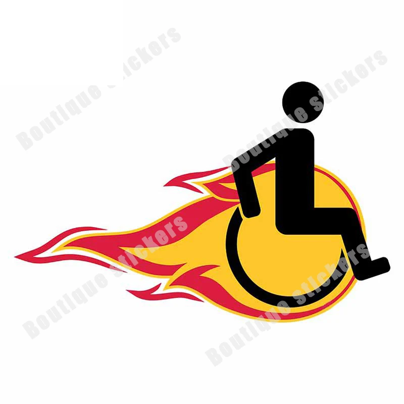 Wheelchair fire flame car sticker cartoon creative decal bumper surfboard decoration car engine motorcycle racing helmet