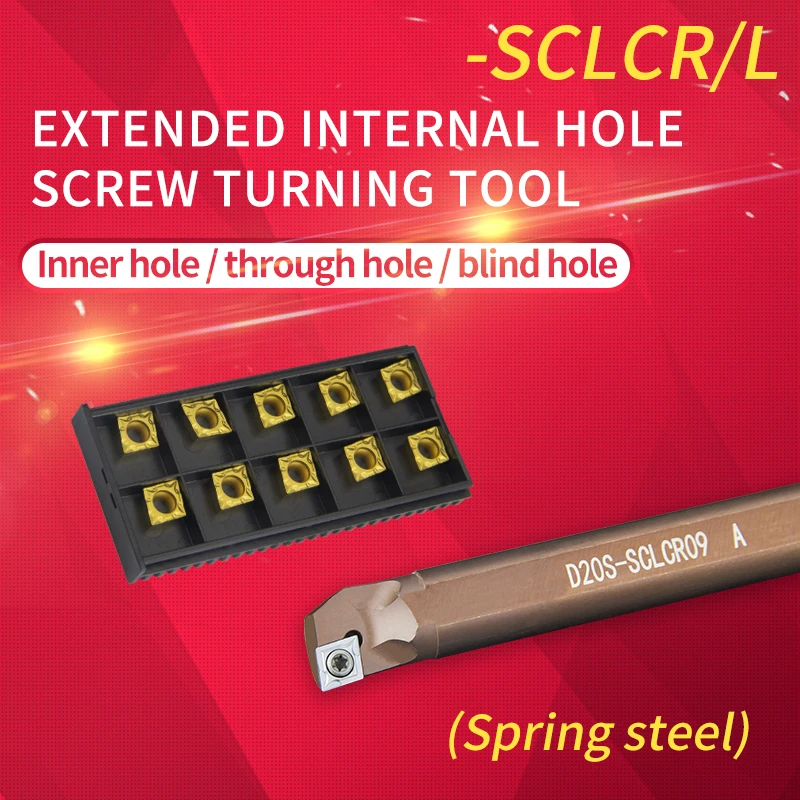 Sclcr D16s D20t D25t D32u-sclcr09 Torno Ferramenta de Cortador Cnc Primavera Aço à Prova de Choque Mais Dureza Alongar Inserções de Carboneto Ccmt