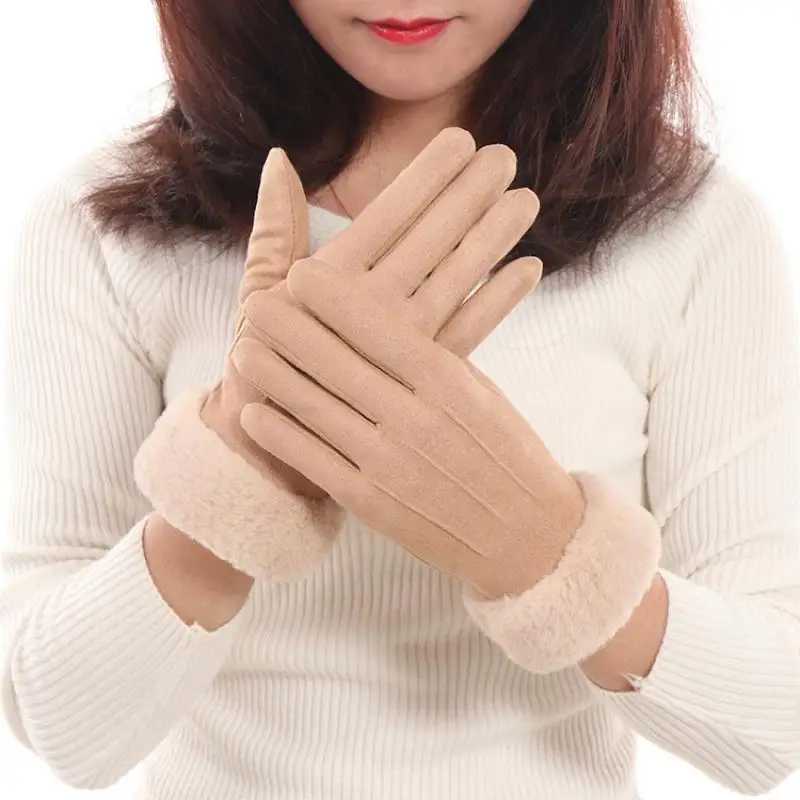 Guantes de invierno para mujer, de algodón, para viento y frío