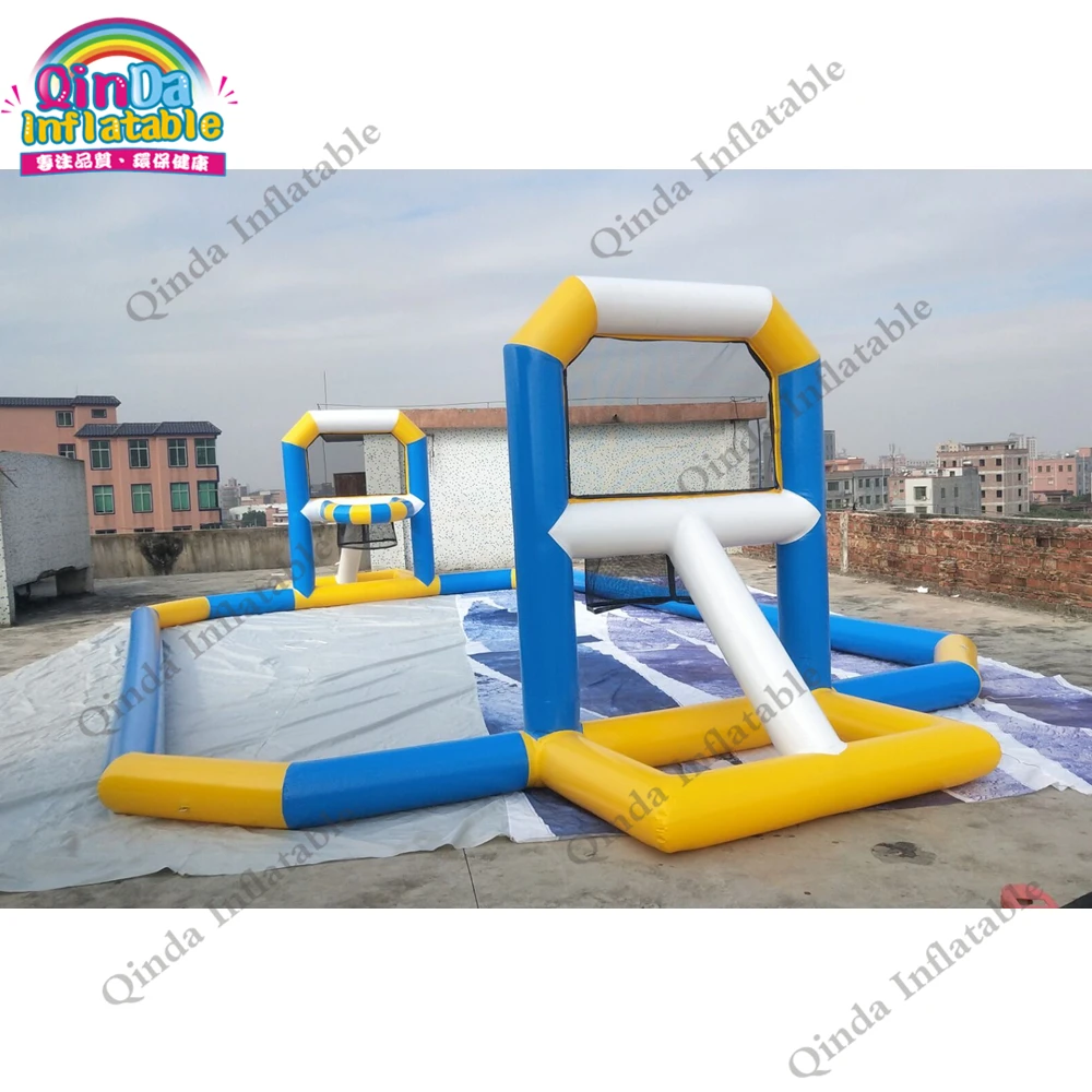 Inflatable Shooting Game Basketball Field Inflatable Water Basketball Court For Swimming Pool