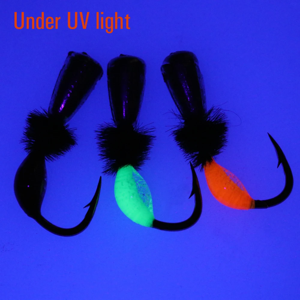 ICERIO 6PCS Ice Fishing Lead Jig Head Hooks Winter Fishing Ice Jig Lure Fake Artificial Bait