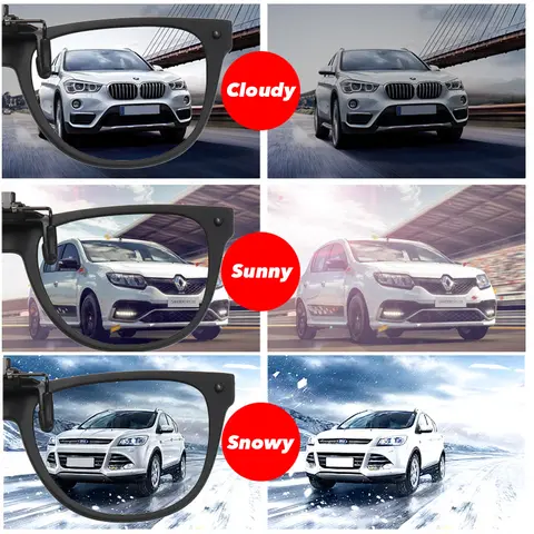 VIVIBEE Herr Fotokromatiska Polariserade Glas Flip Up Clip-on Solglasögon Dam Körsolglasögon med Klämmor 2025 Trendiga Produkter 10 best sales CVS solglasögon över glasögon - №9