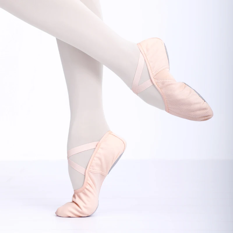 Girls Women Ballet Shoes Dance Slippers Elastic Fabric Slippers Ballerina Practice Ballet Shoes Soft Split Sole for Dancing