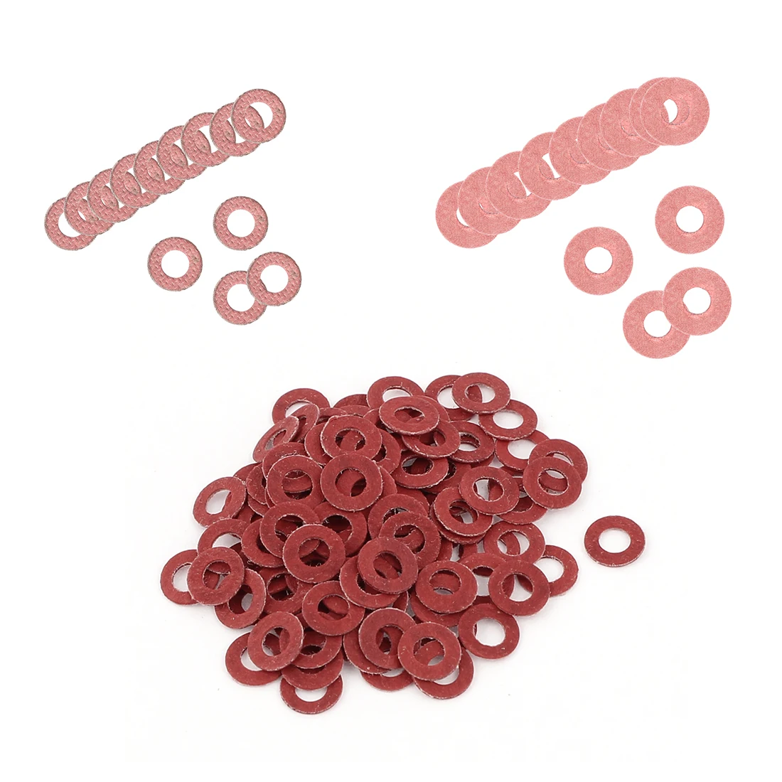 uxcell 100Pcs Insulating Washer, 8mm x 16mm x 1mm Red Vulcanized Fiber Washer, Insulation Gasket for Motherboard