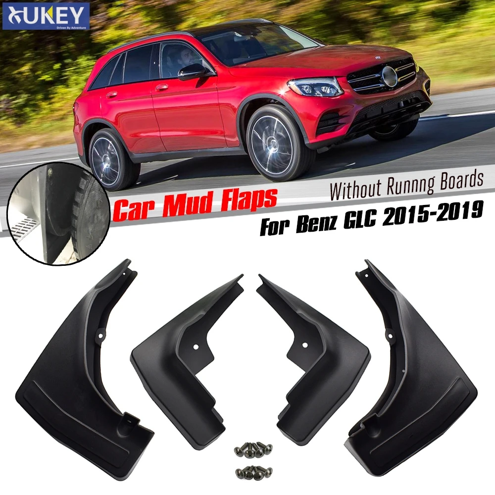 Car Molded Mud Flaps For Mercedes Benz GLC-Class GLC X253 2016-2022 Without Running Board Mudflaps Splash Guards Flap Mudguards