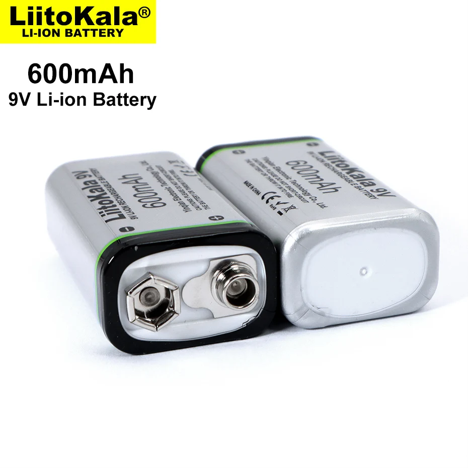 1 قطعة LiitoKala 600mAh 9V بطارية ليثيوم أيون 6F2 2 بطارية قابلة للشحن ل ميكروفون متعدد RC اللعب مسدس حراري