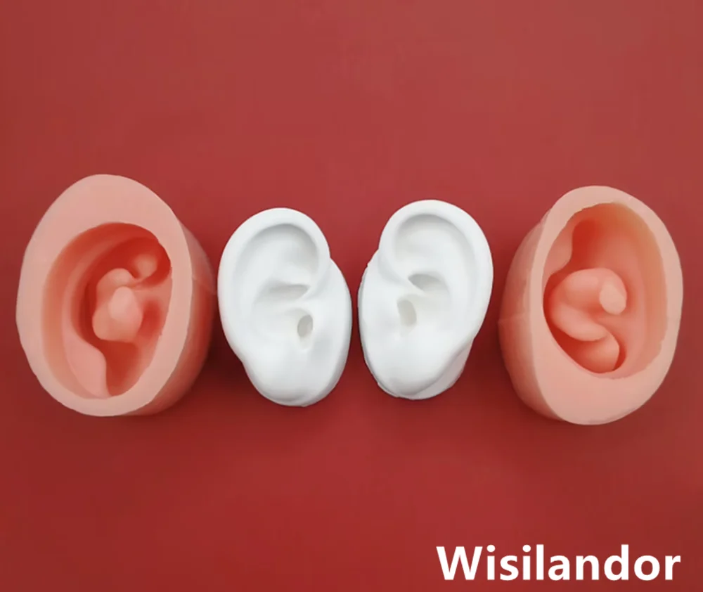 1 Pair 3D Silicone Ear Mold Handmade Clay Soap Making Tool One Pair of Ears Home Decoration