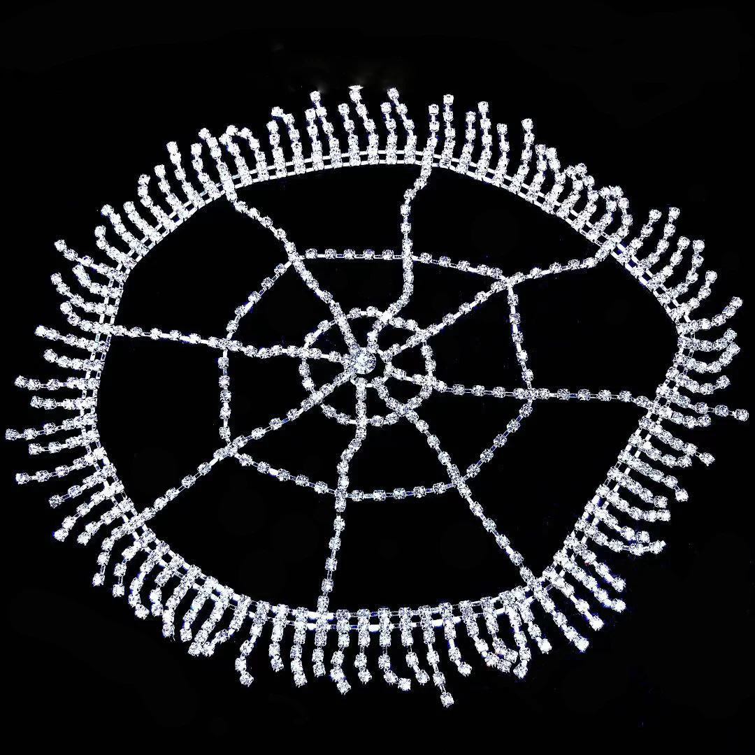 Fashion luxury shining Rhinestone hollow mesh headdress Hat Women's hair ornament BLING crystal headdress headdress jewelry gift