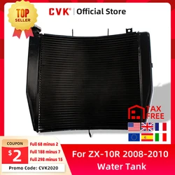 CVK Motorcycle Aluminium Black Radiator Cooler Cooling Water Tank for Kawasaki NINJA ZX-10R 2008-2010 ZX10R ZX 10R 08 09 10