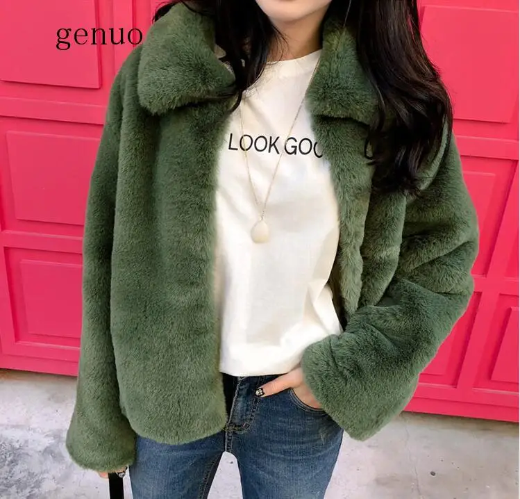 2020 casacos de pele do falso manga longa engrossar casacos de inverno quente casacos moda feminina streetwear cardigans outerwears