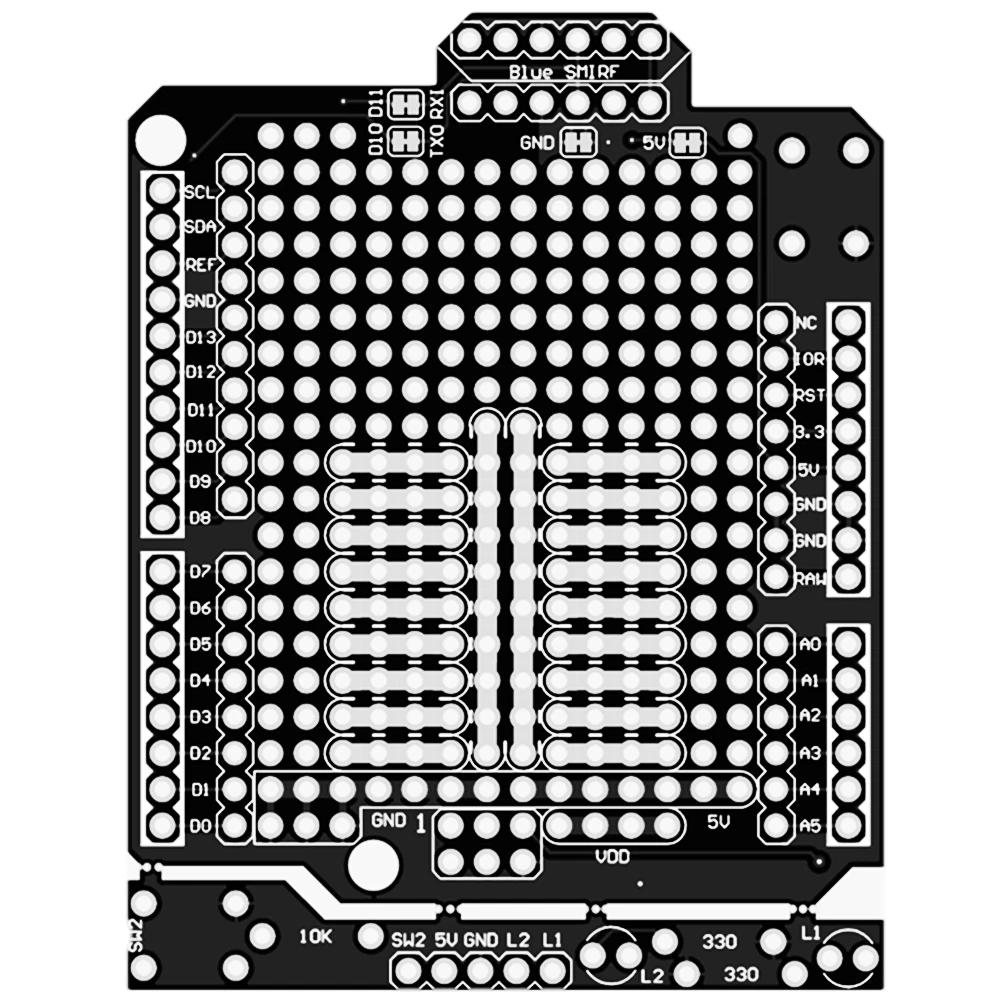 Protoboard Protoshield  Prototyping Shield Solder Soldering Breadboard Prototype Board  ProtoShield PCB for Arduino