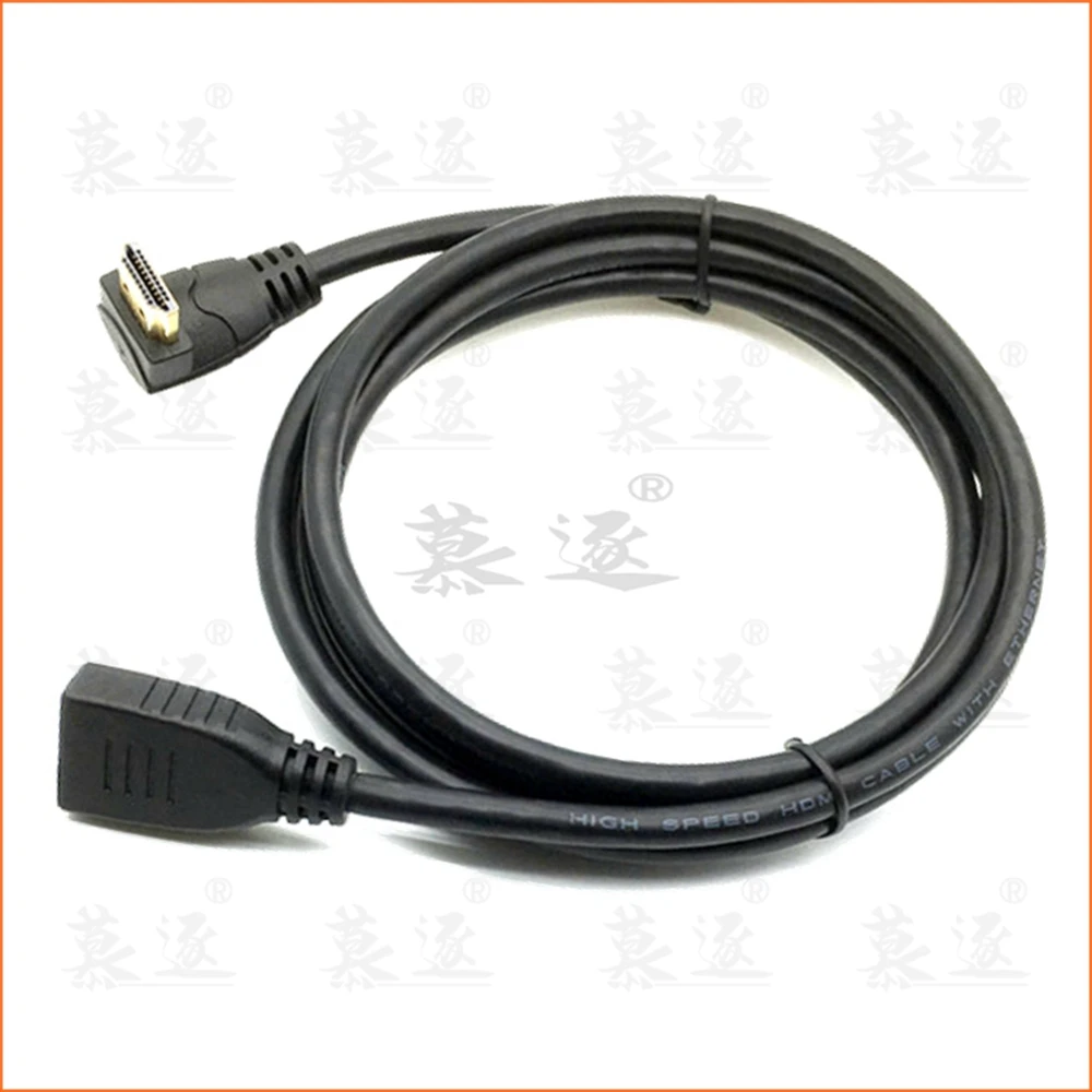 Extension Cable 90 Degree Right Angled Elbow HD-compatible Cord Male to Female Extender 2K*4K@60HZ Ultra HD 3D 1080P Ethernet