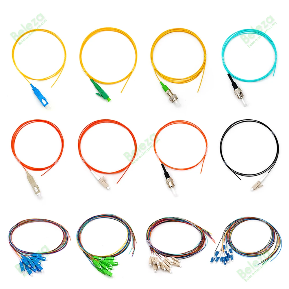 50pcs High precision OEM 50PCS/lot SC FC LC OM3 APC UPC Pigtail Connector Fiber Optical Patch lowest whole sale Quality Warranty