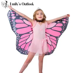 Carnival Women's Monarch Butterfly Wings Animal Dress Up Butterfly Wings Costume Nymph Pixie Shawl Soft Chiffon Kids Cosplay