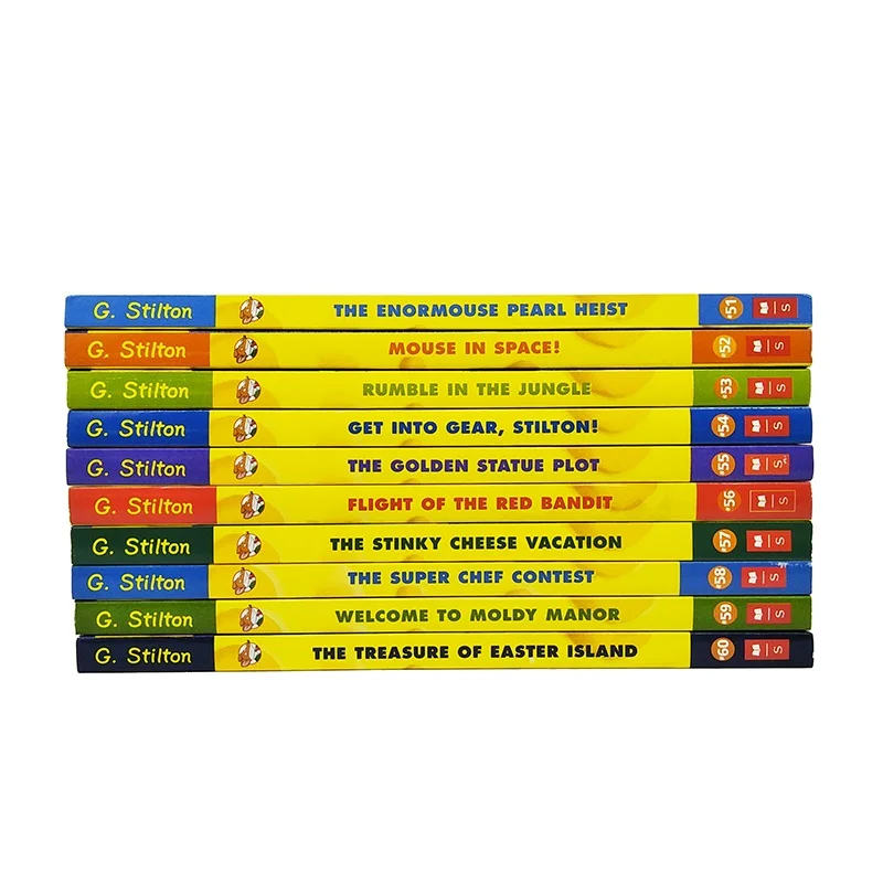 10 Books Geronimo Stilton 51-60 Mouse Reporter Humor Adventure Explore Brave Comic Fiction Child Kids English Picture Storybook