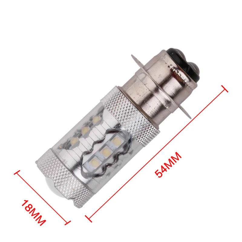 Motorcycle LED Headlight High Bright H6 Lamp P15D 80W Single Claw 2828 High Power 16smd White Light 12V 6000K 4000lm