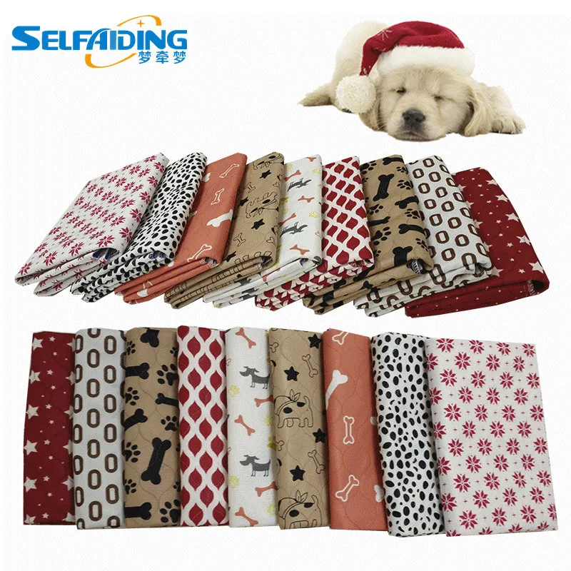 

Nine Patterns of Waterproof Reusable Dog Bed Mats Urine Puppy Pee Pad Pet Training Pad Rug with 3 Size PTP-803-811