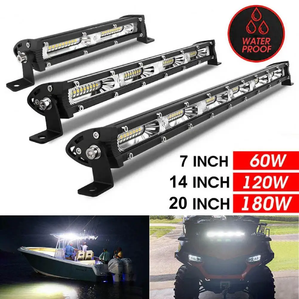 Work Light Slim Super Bright IP68 Waterproof 7/14/20 Inch Car LED Light Bar Fog Lamp for SUV