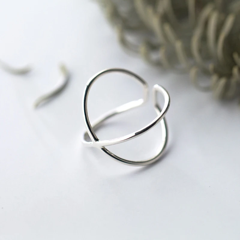 Modian Einfache Doppel Schicht Linie Ring für Frauen Mode 925 Sterling Silber Glänzend Geometrische Kostenloser Größe Ring Edlen Schmuck Bijoux